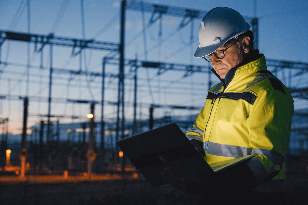 Engineer with a laptop